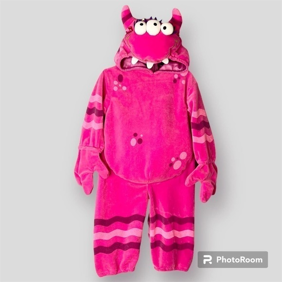 MINIWEAR Baby Pink Monster Alien Hallween Jumpsuit Costume Size 12 mos Cosplay - Picture 1 of 15